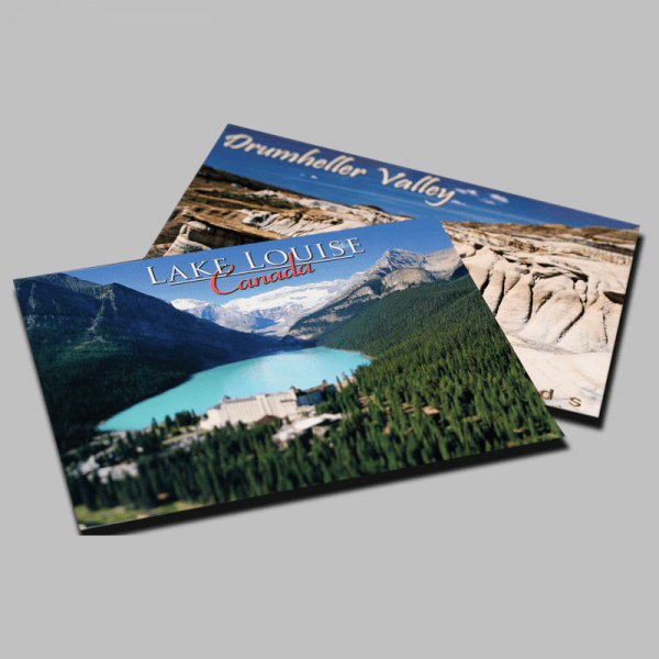 Postales grandes, 4X1 tintas Couche 300 grs 9.6 X 17.2 cm